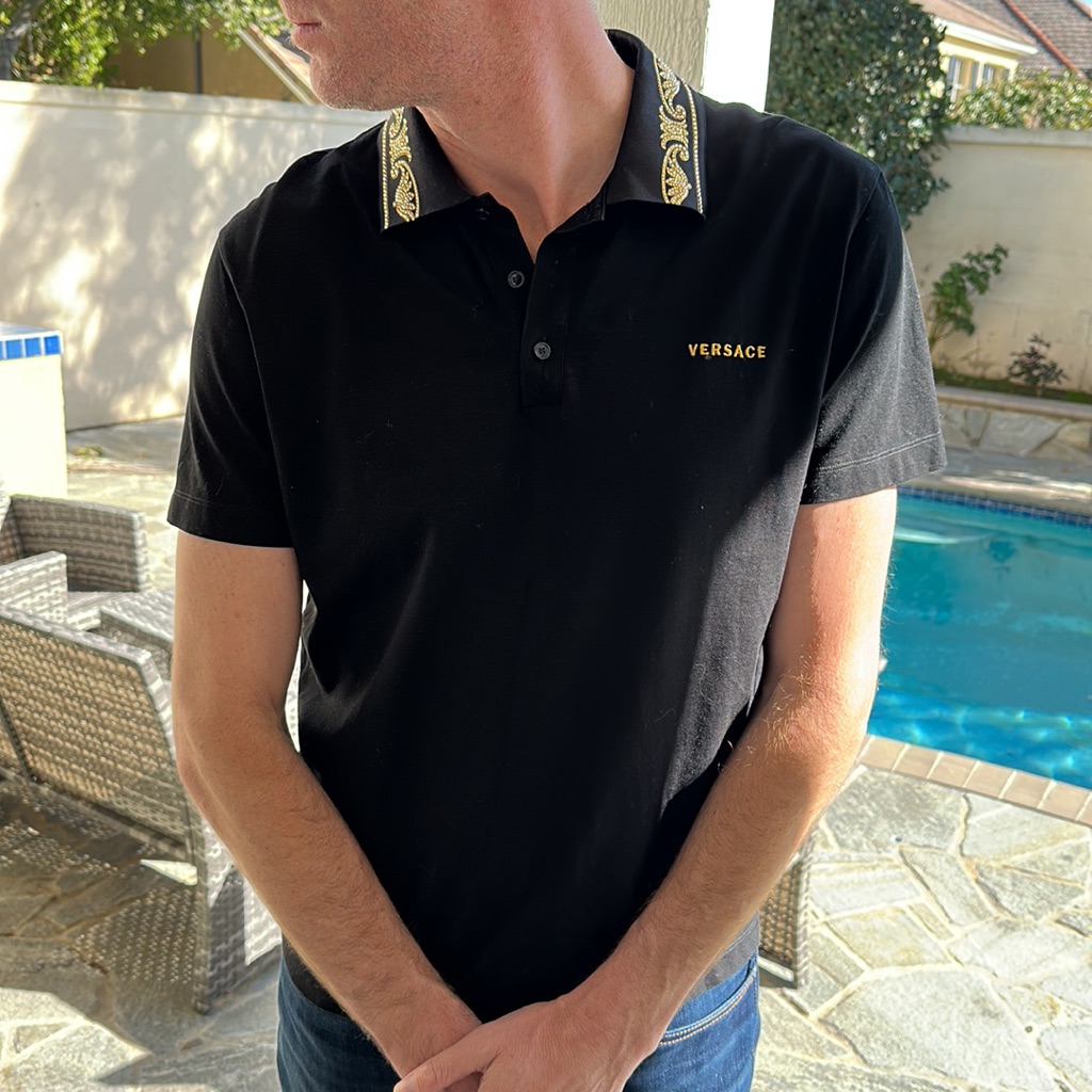 black versace polo shirt